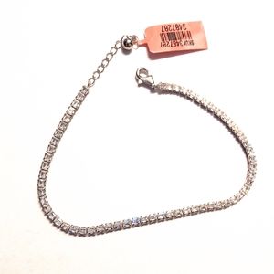 Sterling Silver Emerald Cut Tennis Bracelet